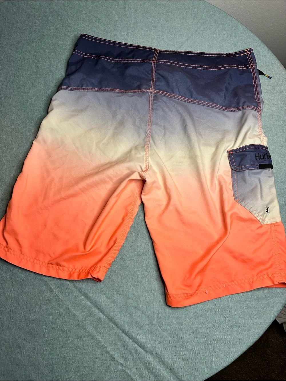Hurley Vintage Men's Coral to Blue Ombre Swim Board Shorts